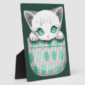 Kat Schattige en speels piekend uit een broekzak Fotoplaat (Zijkant)