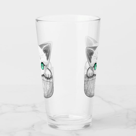 Kat Schattige en speels piekend uit een broekzak Glas (Links)