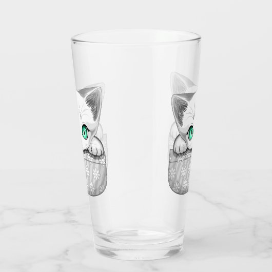 Kat Schattige en speels piekend uit een broekzak Glas (Rechts)