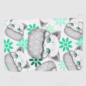 Kat Schattige en speels piekend uit een broekzak Golfhanddoek (Horizontaal)