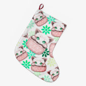 Kat Schattige en speels piekend uit een broekzak Grote Kerstsok (Voorkant (Hangend))