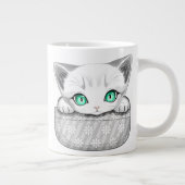 Kat Schattige en speels piekend uit een broekzak Grote Koffiekop (Rechts)