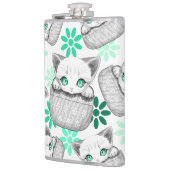 Kat Schattige en speels piekend uit een broekzak Heupfles (Links)