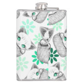 Kat Schattige en speels piekend uit een broekzak Heupfles (Achterkant)