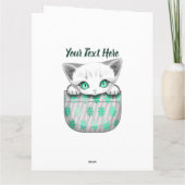 Kat Schattige en speels piekend uit een broekzak Kaart (Achterkant)