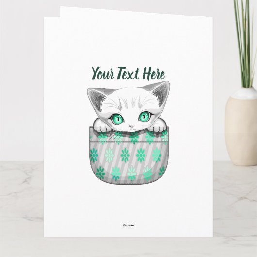 Kat Schattige en speels piekend uit een broekzak Kaart (Achterkant)