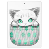 Kat Schattige en speels piekend uit een broekzak Klembord (Achterkant)