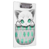 Kat Schattige en speels piekend uit een broekzak Klembord (Rechts)