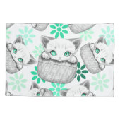 Kat Schattige en speels piekend uit een broekzak Kussensloop (Achterkant)