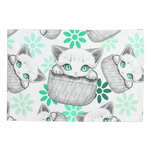 Kat Schattige en speels piekend uit een broekzak Kussensloop (Achterkant)