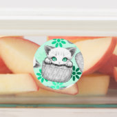 Kat Schattige en speels piekend uit een broekzak Labels (Aangebracht)