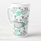 Kat Schattige en speels piekend uit een broekzak Latte Mok (Linkerhoek)