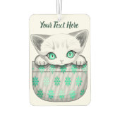 Kat Schattige en speels piekend uit een broekzak Luchtverfrisser (Achterkant)