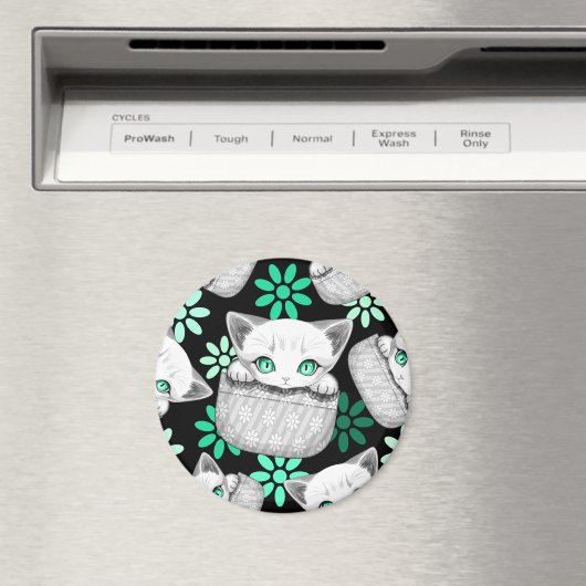 Kat Schattige en speels piekend uit een broekzak Magneet (Insitu (Vaatwasser))