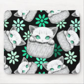 Kat Schattige en speels piekend uit een broekzak Muismat (Voorkant)