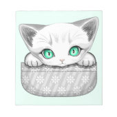 Kat Schattige en speels piekend uit een broekzak Notitieblok (Voorkant)