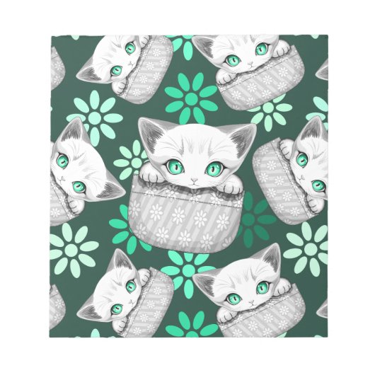 Kat Schattige en speels piekend uit een broekzak Notitieblok (Voorkant)