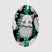 Kat Schattige en speels piekend uit een broekzak Ornament (voorkant)