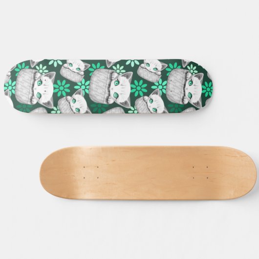 Kat Schattige en speels piekend uit een broekzak Persoonlijk Skateboard (Horizontaal)