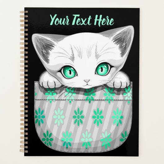 Kat Schattige en speels piekend uit een broekzak Planner (Voorkant)