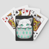 Kat Schattige en speels piekend uit een broekzak Pokerkaarten (Achterkant)