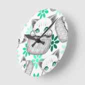 Kat Schattige en speels piekend uit een broekzak Ronde Klok (Hoek)