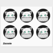 Kat Schattige en speels piekend uit een broekzak Ronde Sticker (Vel)