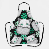 Kat Schattige en speels piekend uit een broekzak Schort (Voorkant)