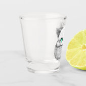 Kat Schattige en speels piekend uit een broekzak Shot Glas (Links)