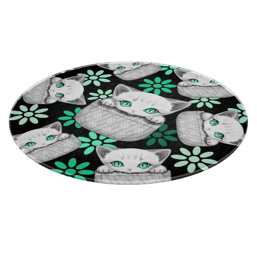 Kat Schattige en speels piekend uit een broekzak Snijplank (Hoek)