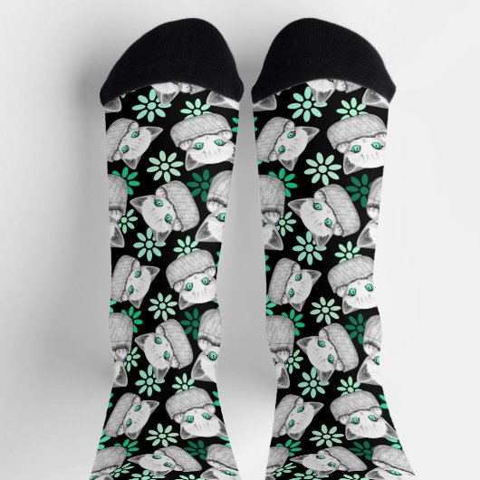 Kat Schattige en speels piekend uit een broekzak Sokken (Top)