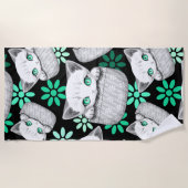 Kat Schattige en speels piekend uit een broekzak Strandlaken (Voorkant)