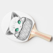 Kat Schattige en speels piekend uit een broekzak Tafeltennisbatje (Zijkant)