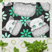 Kat Schattige en speels piekend uit een broekzak Theedoek (Gevouwen)