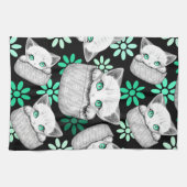 Kat Schattige en speels piekend uit een broekzak Theedoek (Horizontaal)