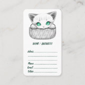 Kat Schattige en speels piekend uit een broekzak Visitekaartje (Voorkant)