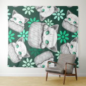 Kat Schattige en speels piekend uit een broekzak Wandkleed (In Situ (horizontaal))