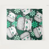 Kat Schattige en speels piekend uit een broekzak Wandkleed (Voorkant (horizontaal))