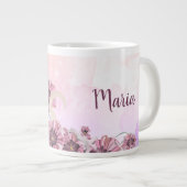 Kat Schattige Roze Bloemen Grote Koffiekop (Voorkant rechts)