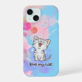 Kat schattige telefoonhoesje iPhone 15 case (Achterkant)