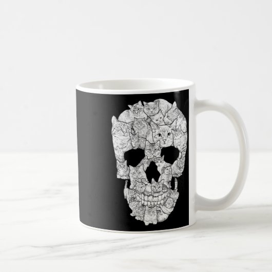 Kat schedel - Kat Skeleton Halloween Costume Idea Koffiemok (Rechts)