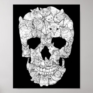 Kat schedel - Kat Skeleton Halloween Costume Idea Poster