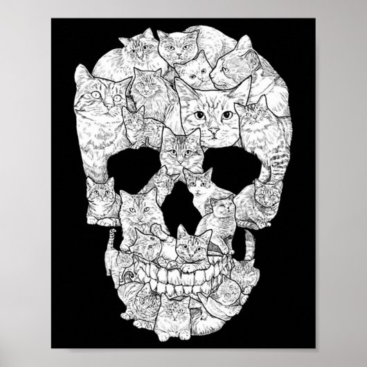 Kat schedel - Kat Skeleton Halloween Costume Idea Poster (Voorkant)