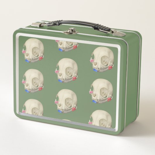 Kat schedel met flora (Voorkant)