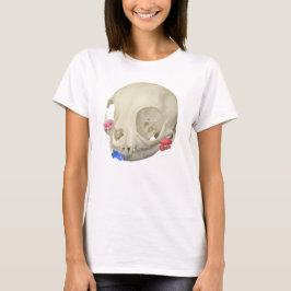 Kat schedel met flora t-shirt