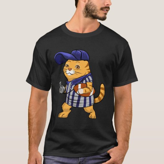 Kat Scheidsrechter Voetbal Hoed Liefde Dier Here T-shirt (Voorkant)