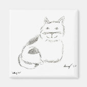 Kat Schets Magnet - Vierkant (Voorkant)