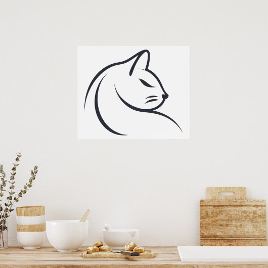 Kat schets poster (Keuken)