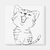 Kat Schets Tekening Grafische Kunsten Kitten Silho Magneet (Voorkant)