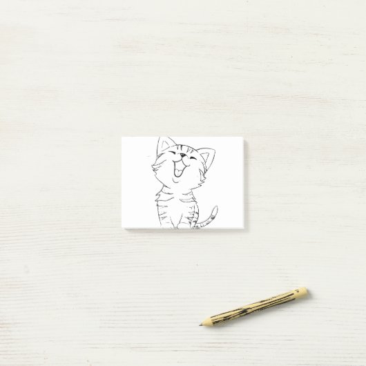Kat Schets Tekening Grafische Kunsten Kitten Silho Post-it® Notes (Op bureau)